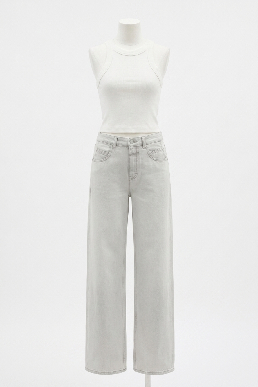 NEW CLOSED cropped racer tank in ivory